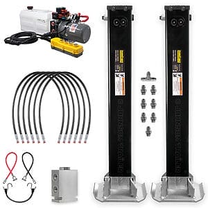 Dexter 24K Dual Power Jacks hydraulic trailer jack kit with KTI dual double-acting pump