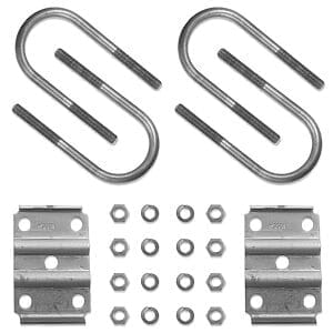3 inch trailer axle U-bolt kit for mounting round axles with 2 inch wide springs