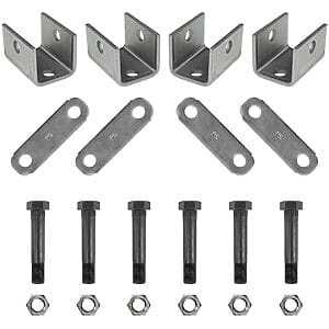 Single axle spring hanger kit for 1.75 inch double eye trailer leaf springs