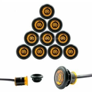 10 Pack - 3/4" Amber Side Marker LED Lights (P2 Rated)
