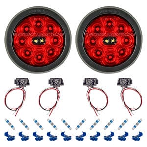 TecNiq T45 Hi Visibility 4 inch LED trailer tail light kit grommet mount with connectors