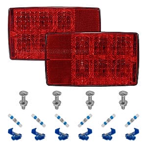 TecNiq T86 6 inch LED trailer tail light kit with hardware and wiring connectors