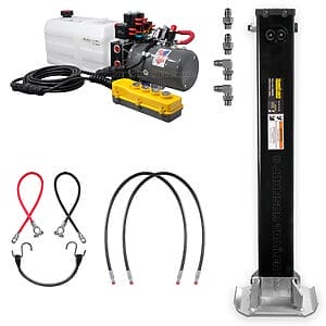 Dexter 12K Power Jack hydraulic trailer jack kit with KTI dual double-acting pump