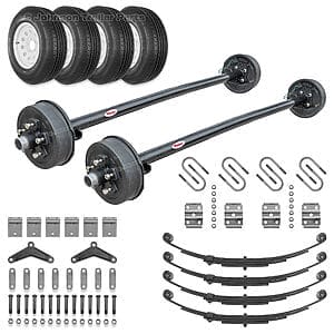 Tandem 3500 lb Brake Axle Kit with Wheels and Tires