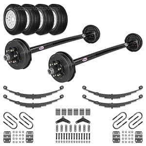 Rockwell American tandem 5200 lb electric brake trailer axle kit with wheels tires and 10400 lb capacity