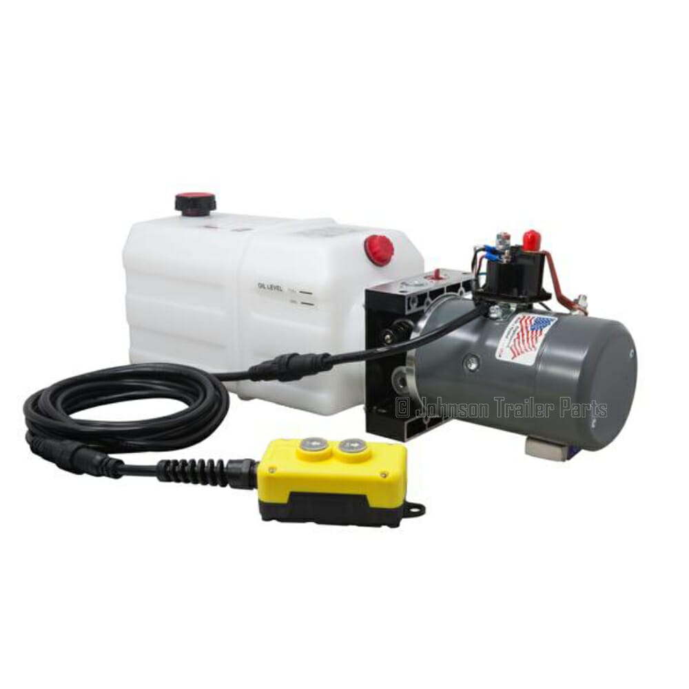 6 Quart 12V KTI single acting hydraulic pump DC-4348 with remote pendant