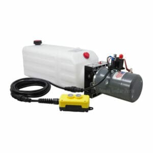 8 Quart 12V KTI single acting hydraulic pump with remote pendant