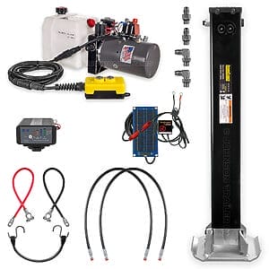 Dexter 12K Power Jack hydraulic trailer jack kit with KTI pump and battery charger