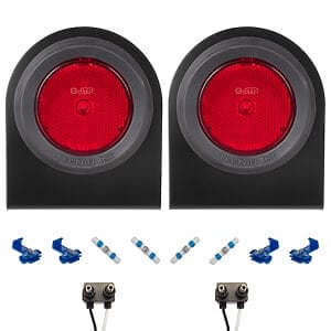 TecNiq S12 red 2.5 inch LED side marker light kit with steel brackets and connectors