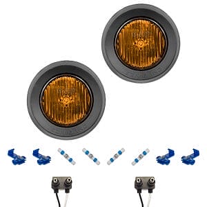 TecNiq S30 amber 2 inch LED side marker light kit grommet mount