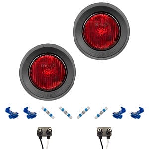 TecNiq S30 red 2 inch LED side marker light kit grommet mount