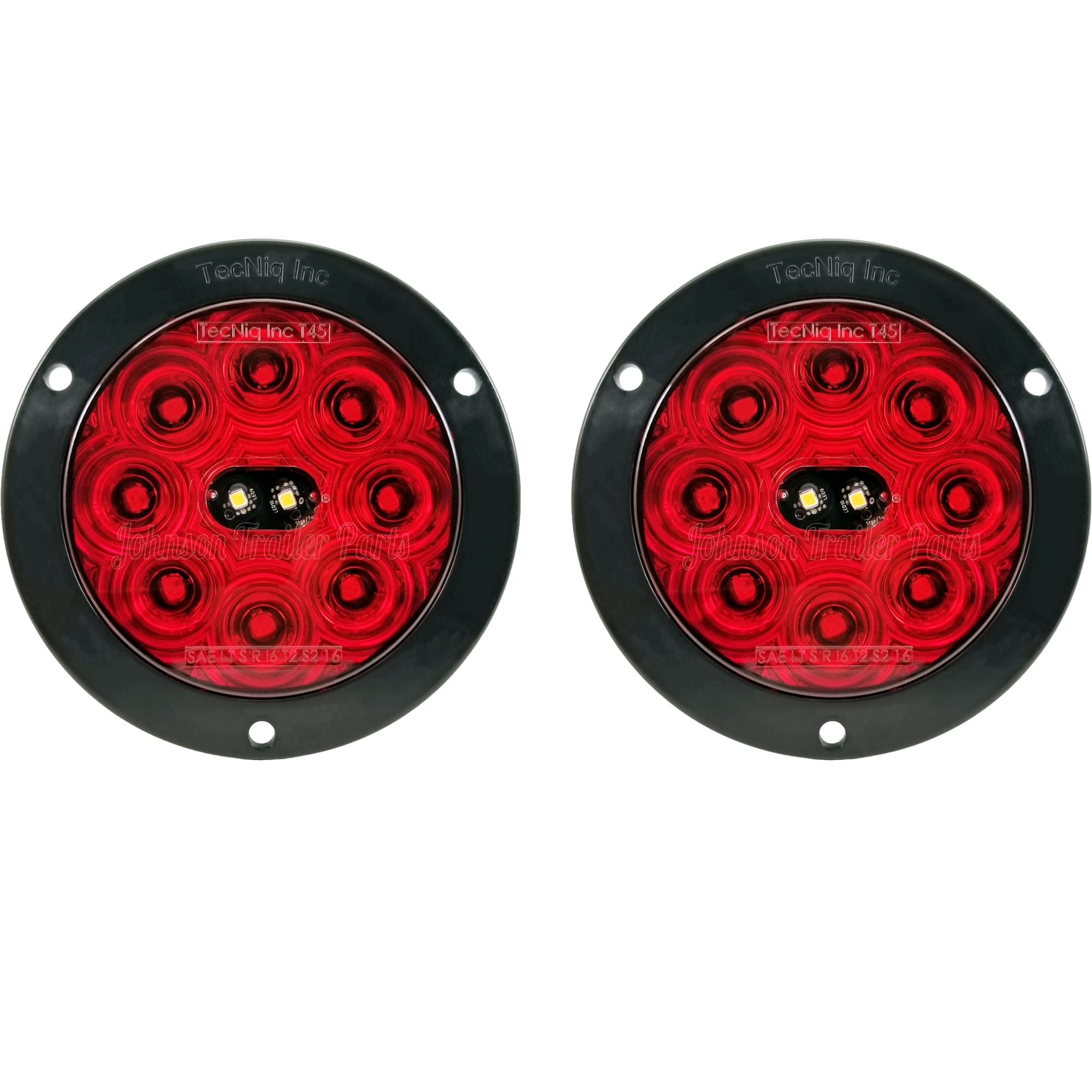 TecNiq T45 Hi Visibility 4” LED Trailer Tail Light Kit, Stop Tail Turn Reverse, IP68 Waterproof, Flange Mount - Image 5