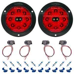 TecNiq T45 Hi Visibility 4 inch LED trailer tail light kit flange mount with connectors