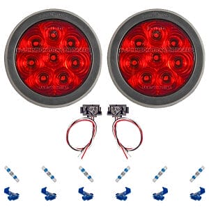 TecNiq T46 Hi Visibility 4 inch LED trailer tail light kit grommet mount with connectors