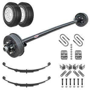 3500 lb Brake Axle Running Gear Set with Wheel & Tires