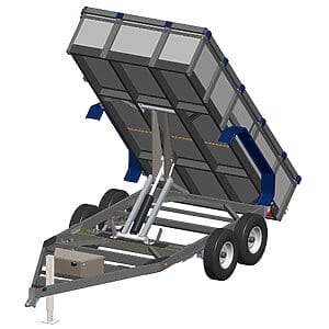 7 x 14 dump trailer 3D rendering from DT714-14J trailer plans