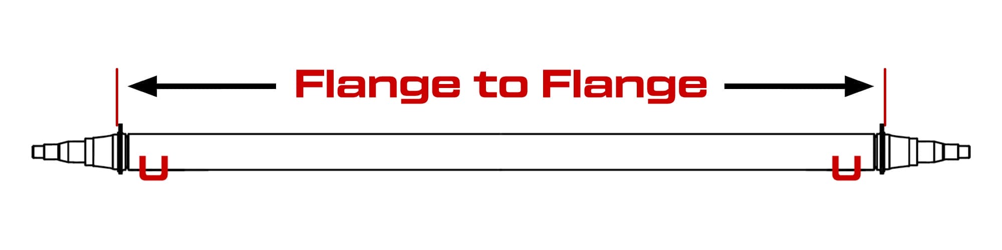 diagram showing how to measure a axle from flange to flange
