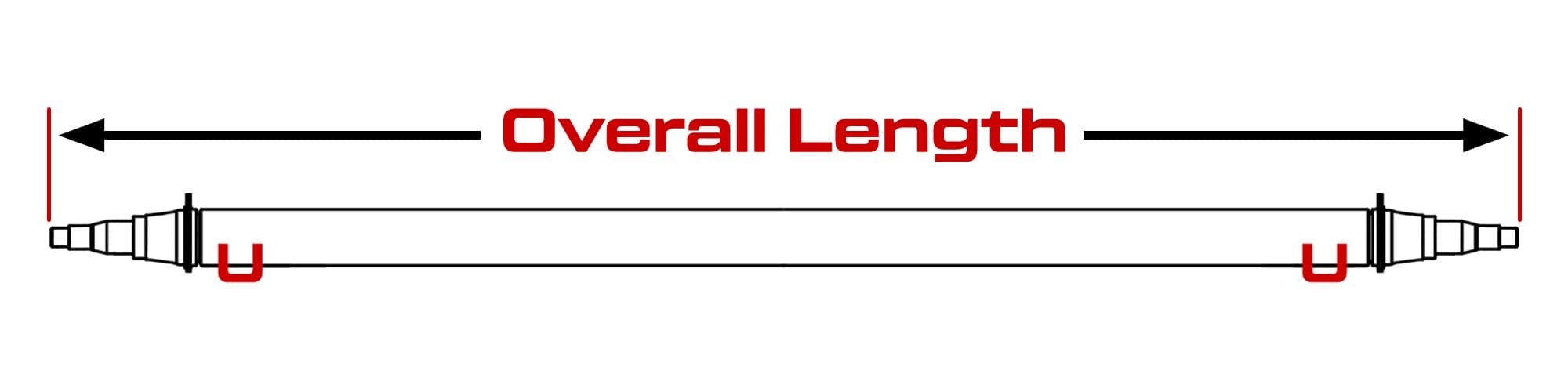 diagram showing axle overall length measurement