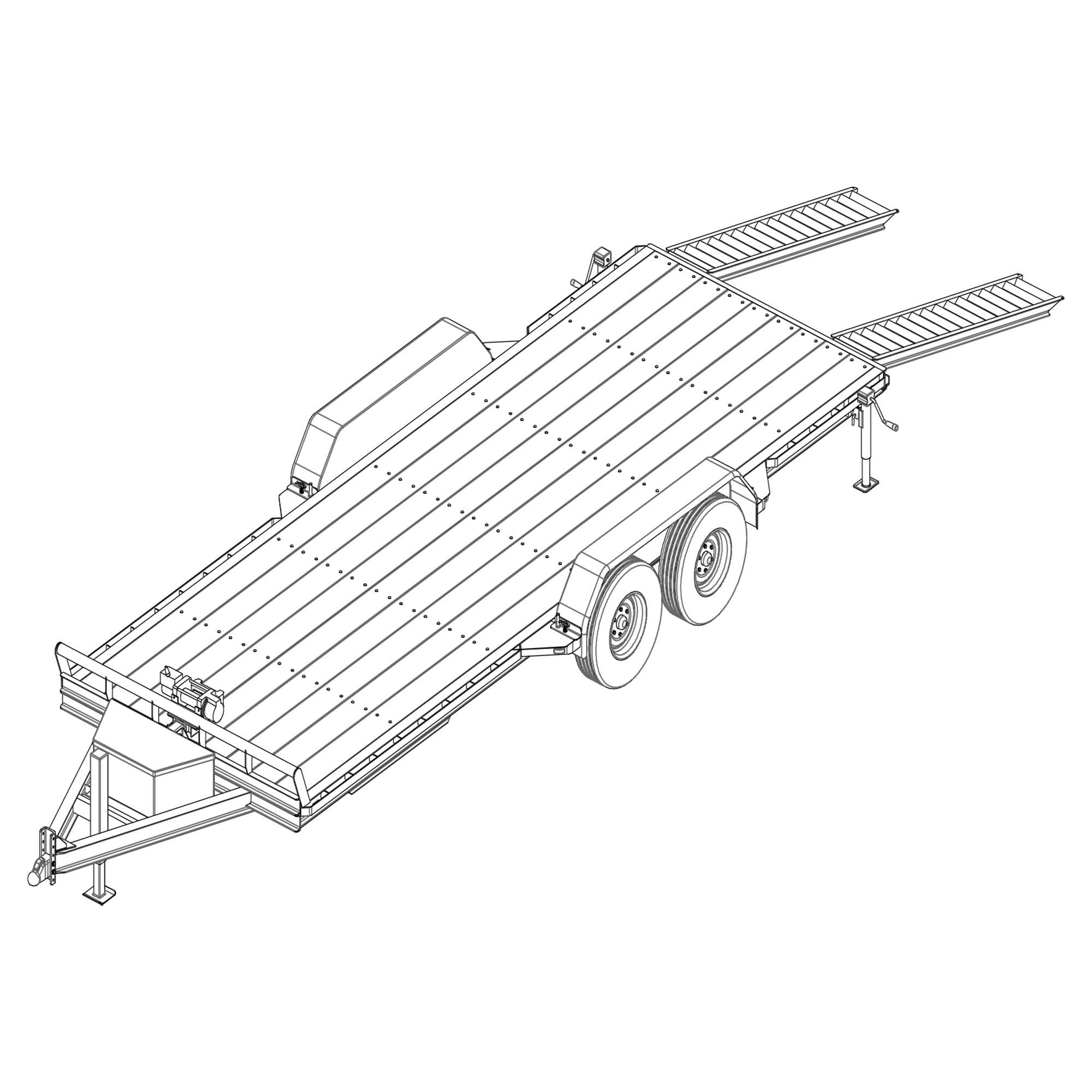 6’10” x 20′ Car Hauler Trailer Plans 10k-1
