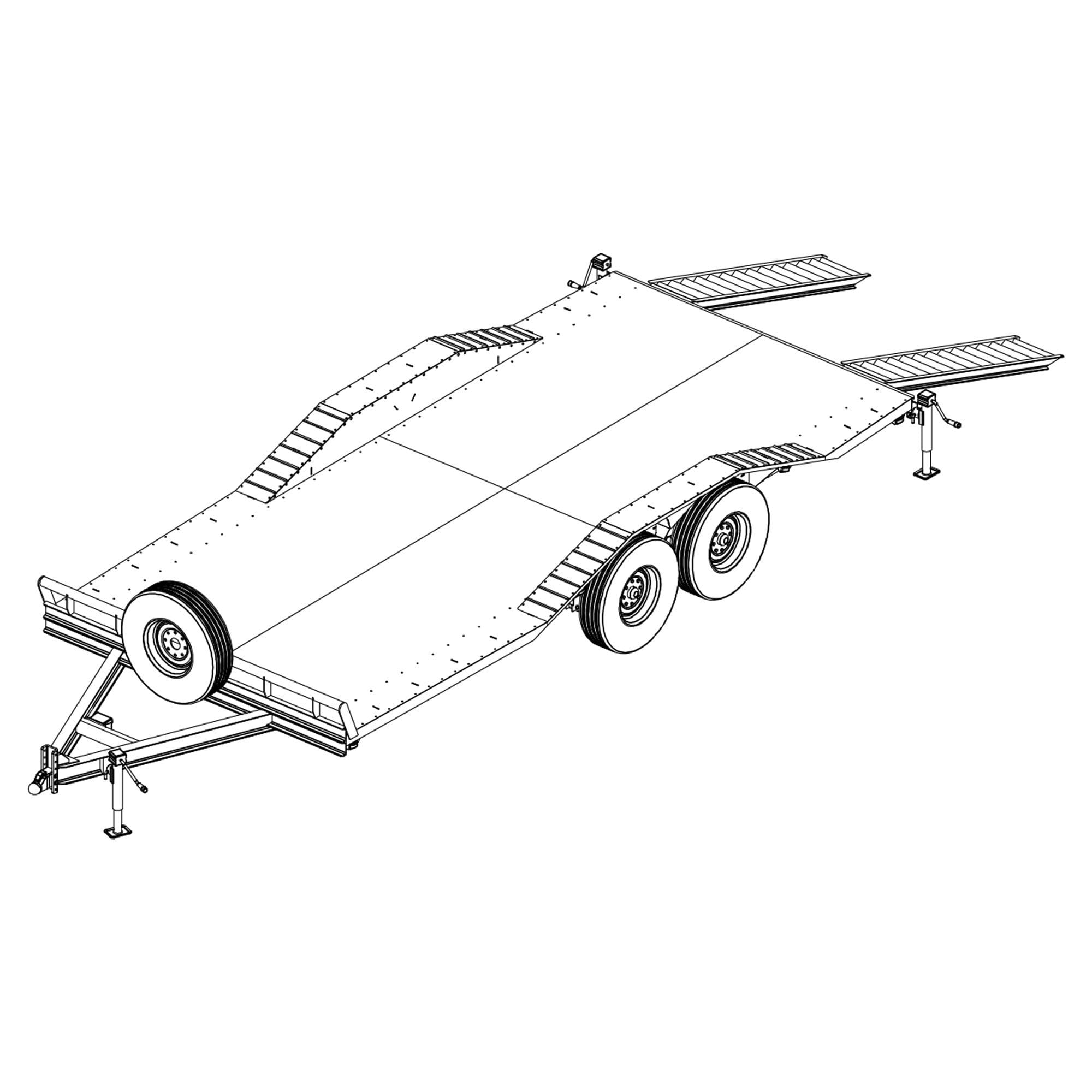 8’6” x 18.5′ Car Hauler Drive Over Fenders Trailer Plans-2