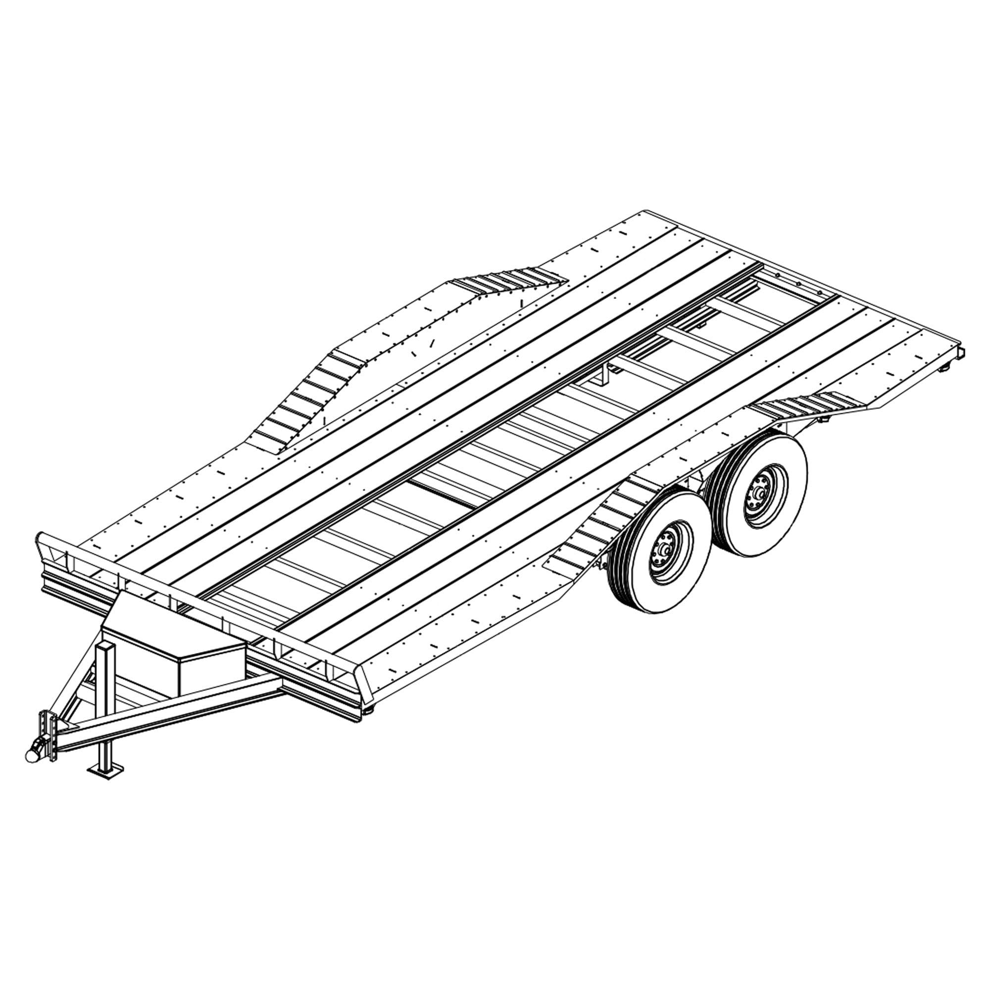 8’6” x 18.5′ Car Hauler Drive Over Fenders Trailer Plans-3