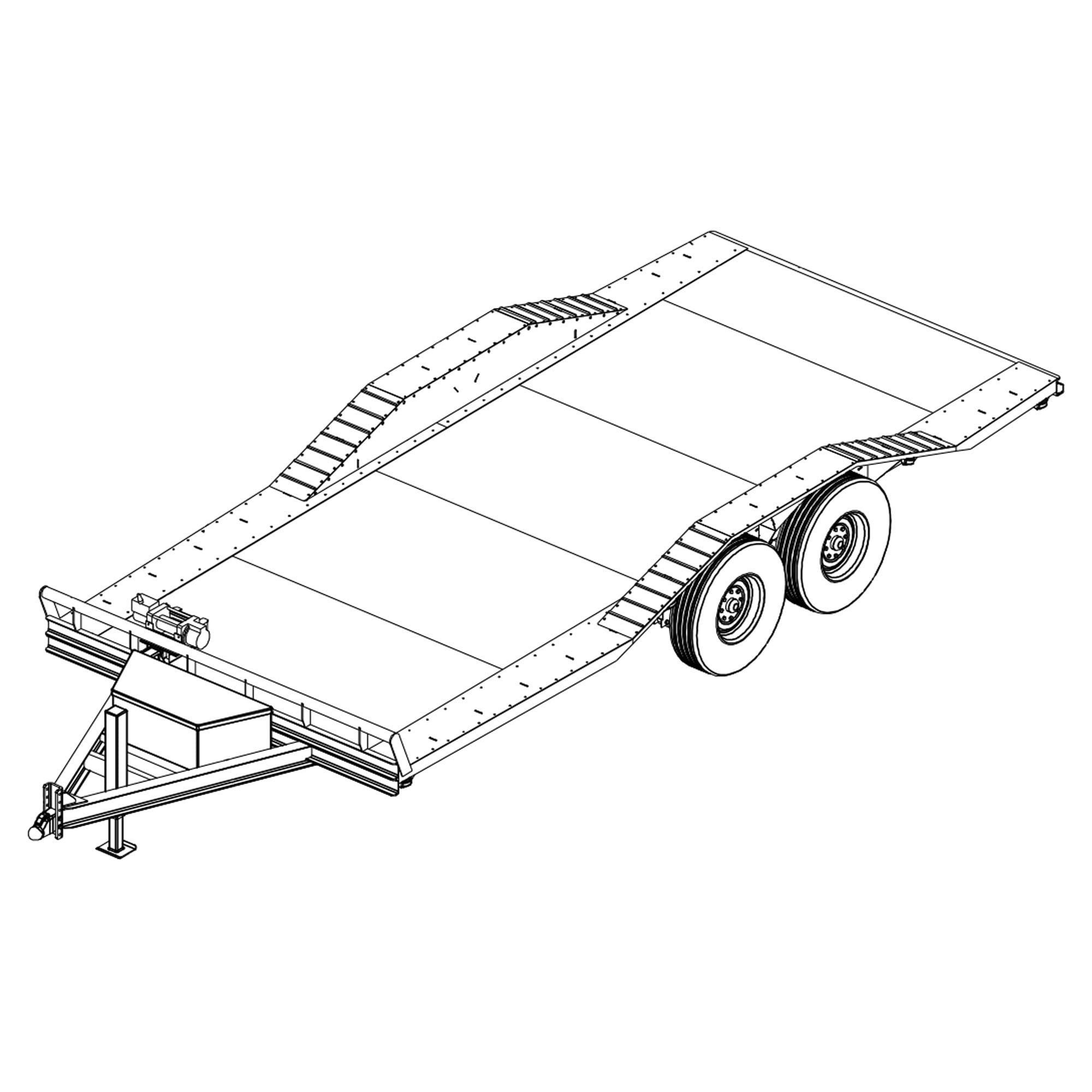 8’6” x 18.5′ Car Hauler Drive Over Fenders Trailer Plans-4