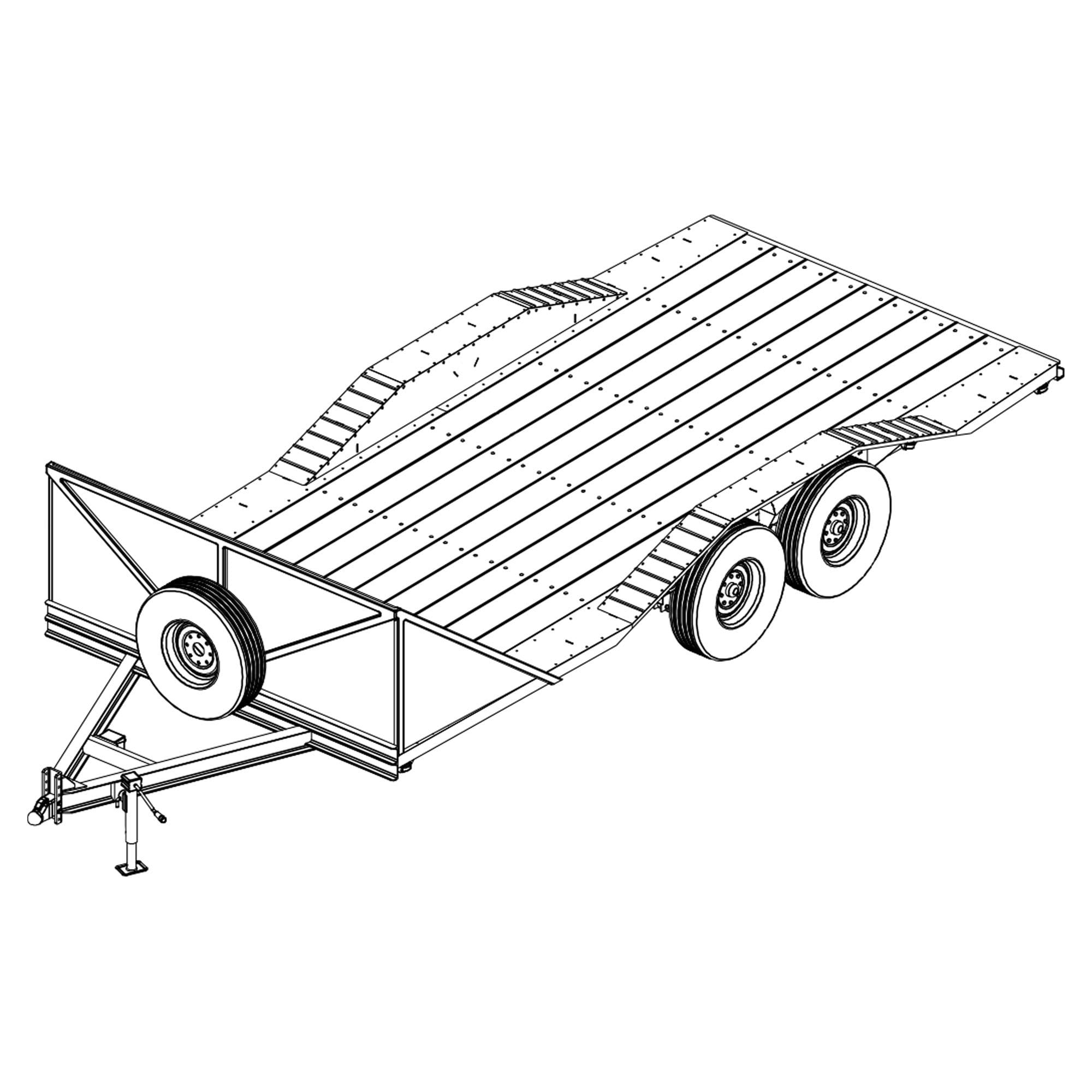 8’6” x 18.5′ Car Hauler Drive Over Fenders Trailer Plans - 12,000 lbs - Image 5