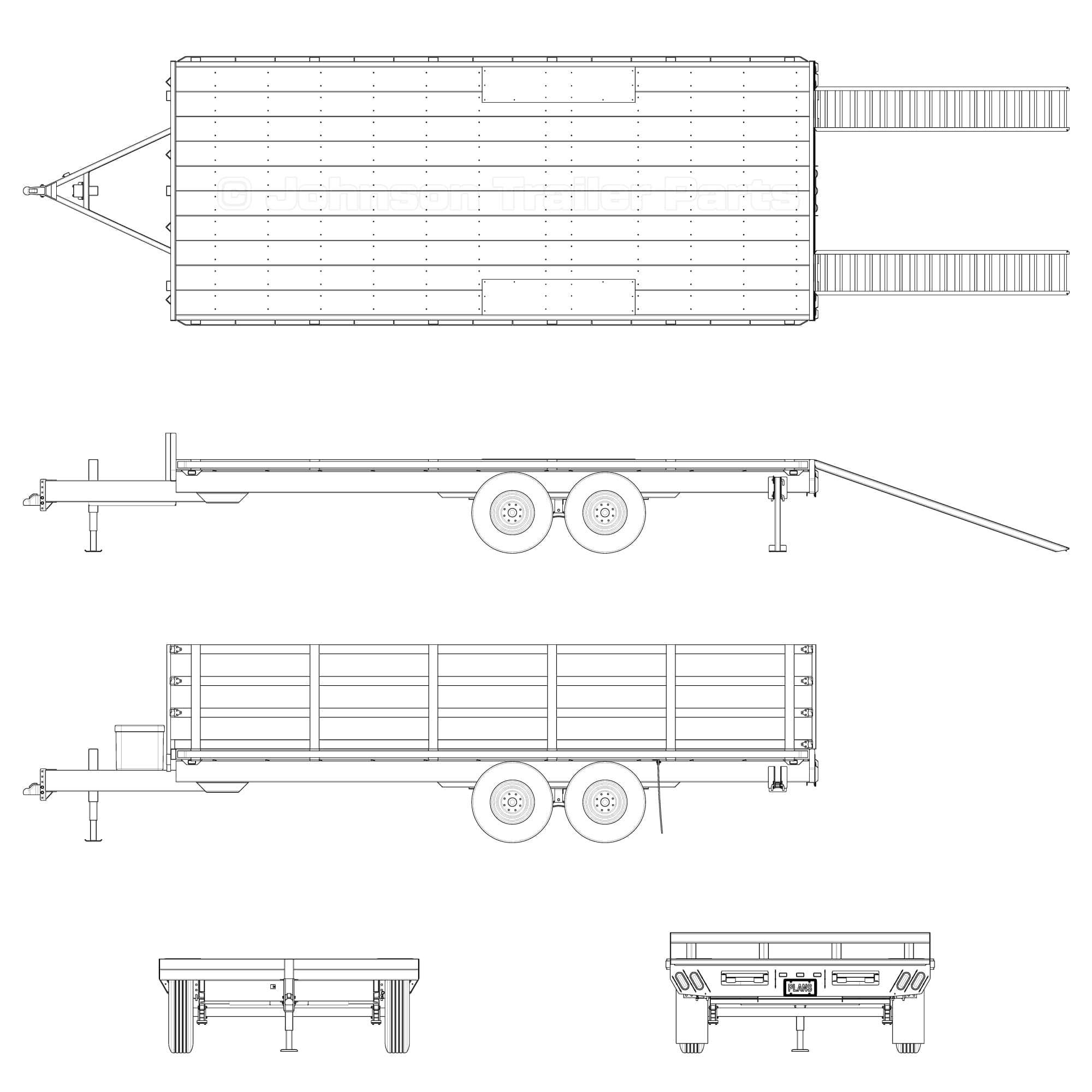 8.5′ x 20′ Deck Over Trailer Plans - 10,400 lbs Capacity - Image 5
