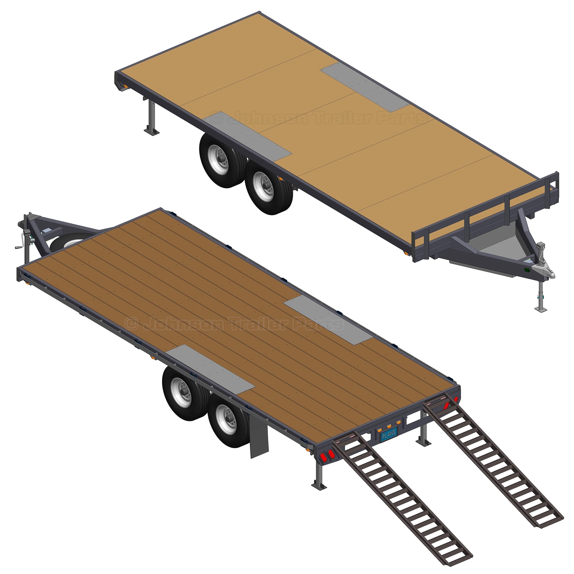 8.5′ x 20 Deck Over Trailer Plans - 14k-16k Capacity