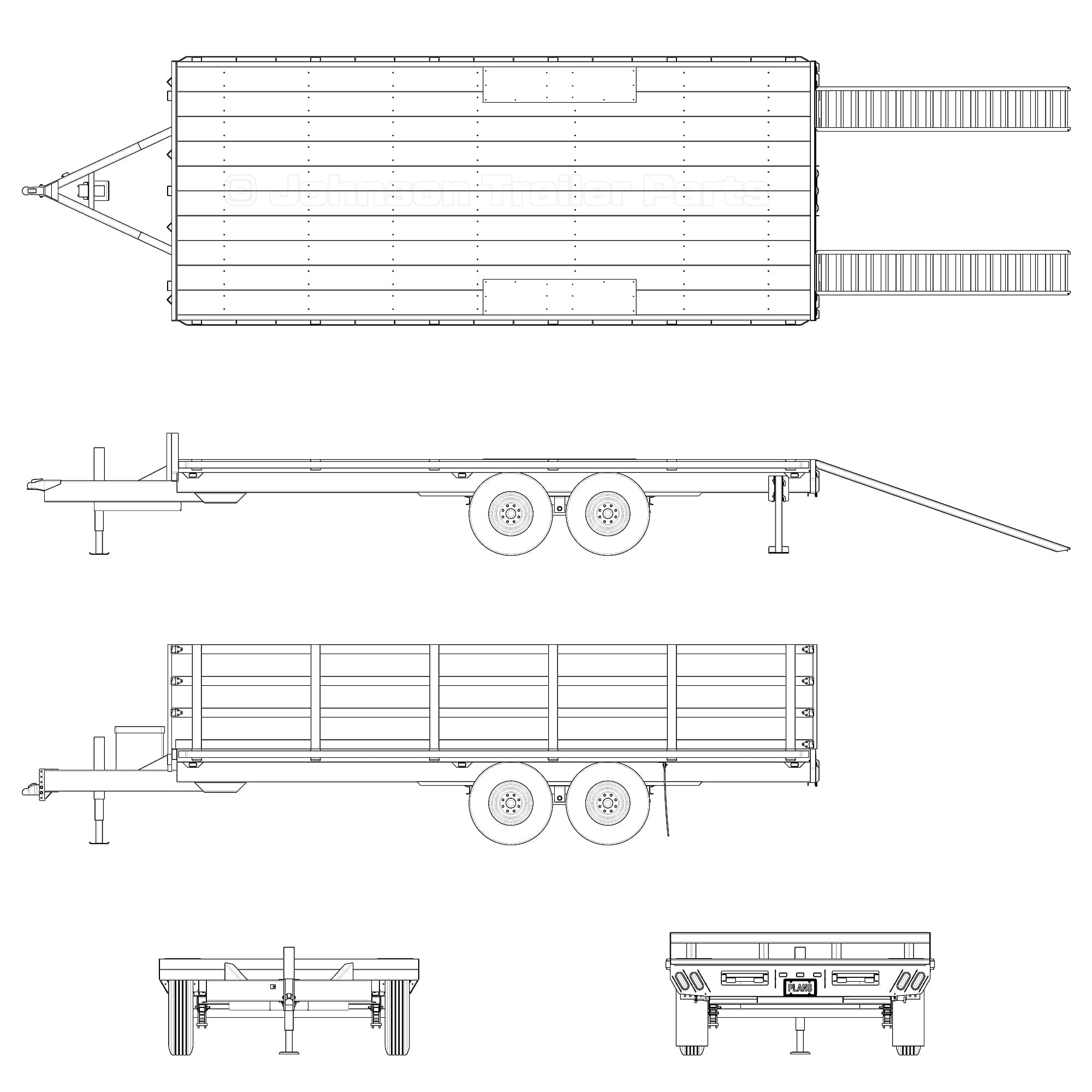 8.5′ x 20′ Deck Over Trailer Plans - 14k -16k Capacity - Image 5