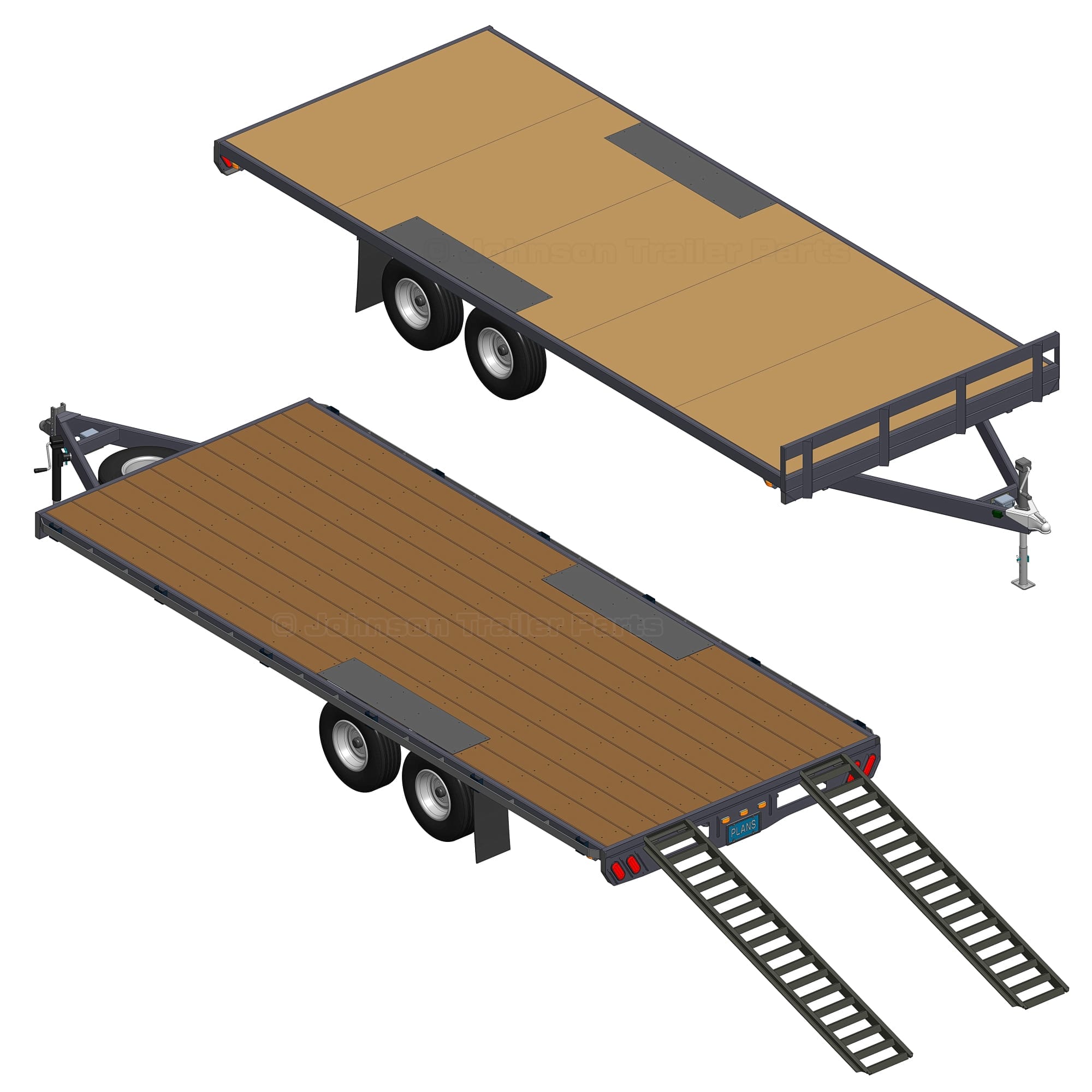 8.5′ x 20′ Deck Over Trailer Plans - 7,000 lbs Capacity - Image 3