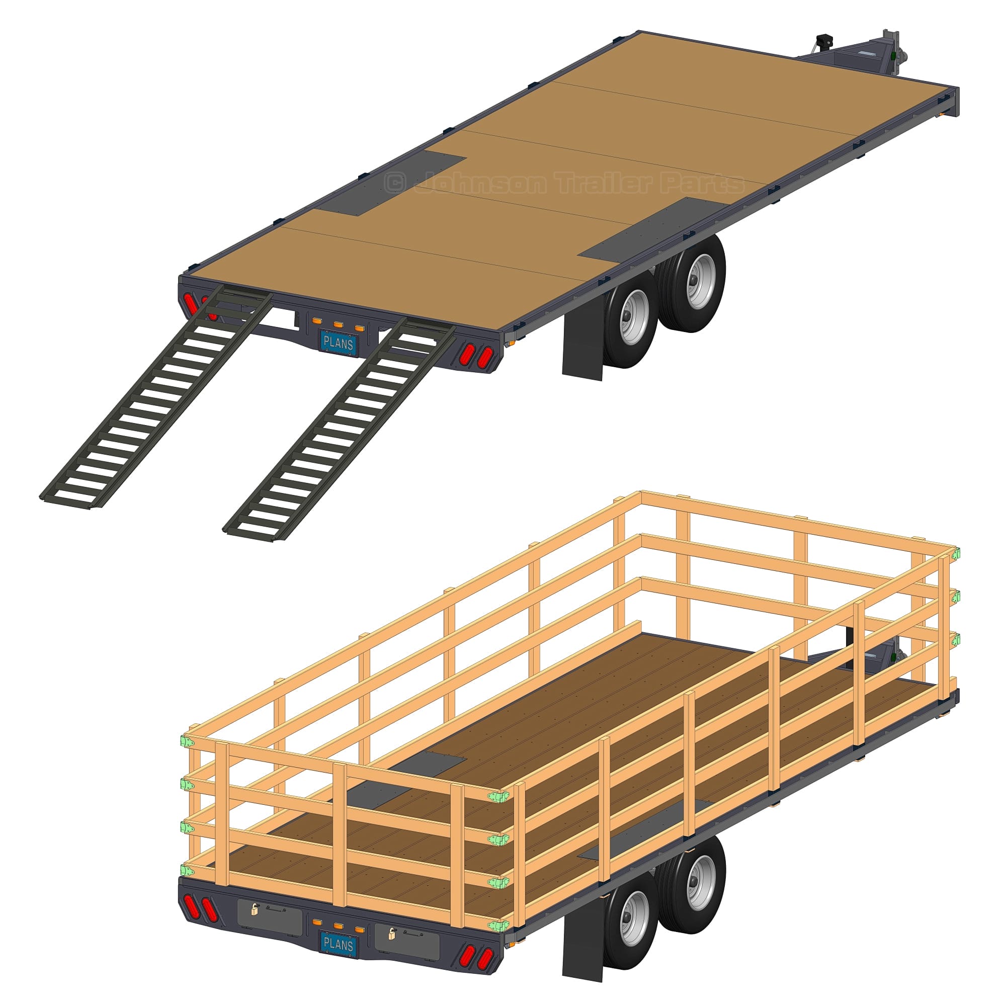 8.5′ x 20′ Deck Over Trailer Plans - 7,000 lbs Capacity - Image 4