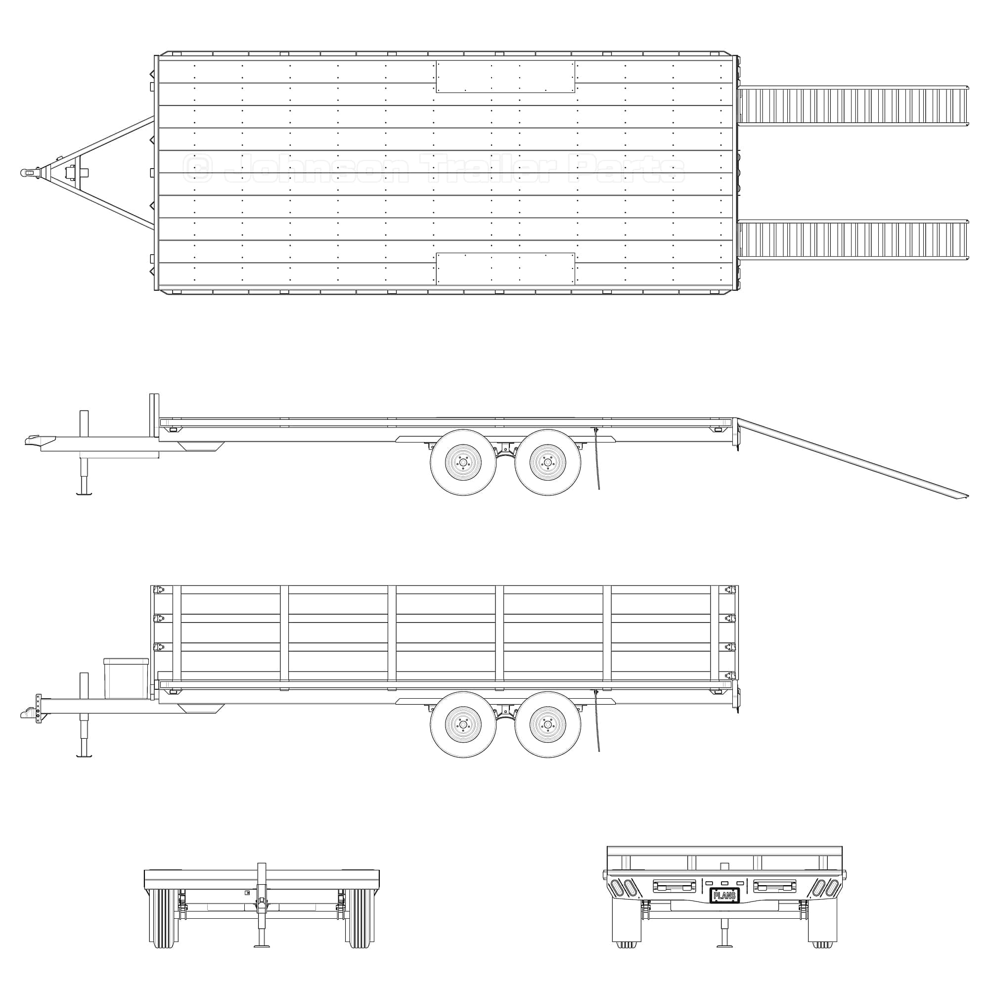 8.5′ x 20 Deck Over Trailer Plans - 7000 lbs