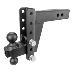 BulletProof 2.5 inch extreme duty 6 inch drop rise hitch with dual ball mount