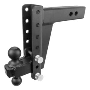 BulletProof 2.5 inch heavy duty 8 inch drop rise hitch with dual ball mount