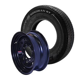 ST235/80R16″ Load Range E, Sonoran Radial Tire & 16″ Modular Steel Wheel Assembly, 8 on 6.5″ Bolt Pattern, Black Gloss Finish, Zero Offset