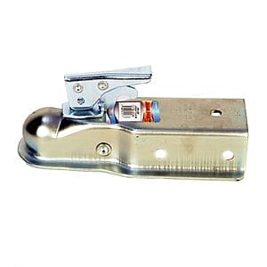 Straight Tongue Coupler – 2" Ball, 3,500 lb Capacity, 3" Square Tongue, Stamped Steel, Zinc Plated Finish