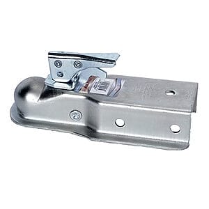 Straight Tongue Trailer Coupler – 2" Ball, 5,000 lb Capacity, 3" Channel, Zinc Plated
