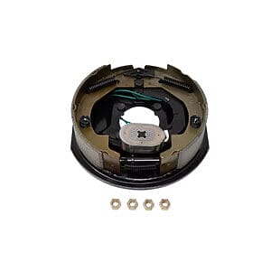 10" x 2-1/4" Electric Drum Brake, Right Side – 3,500 lb Axle (Manual Adjust, 4-Bolt Mount, Black Painted Finish)