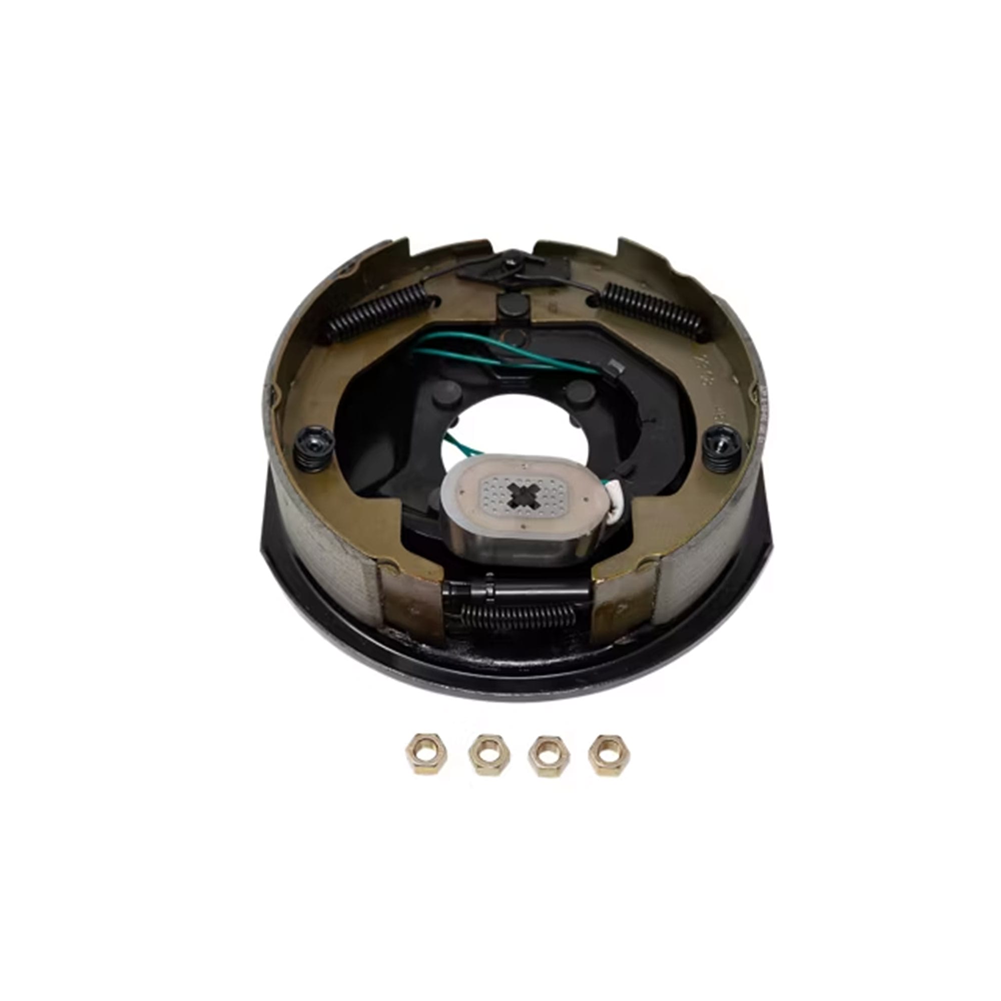 10" x 2-1/4" Electric Drum Brake, Right Side – 3,500 lb Axle (Manual Adjust, 4-Bolt Mount, Black Painted Finish)