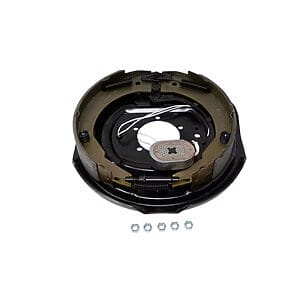 12" x 2" Electric Drum Brake, Right Side - 7,000 lb Axle (Manual Adjust, 5-Bolt Mount, Black Painted Finish)