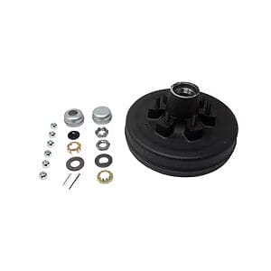 6 on 5.5" Bolt Pattern | 5.2K & 6K Axle, Complete Pre-Greased Hub-Drum Assembly – #42 Spindle (Single Hub), 1/2" Studs, 2.250" Seal
