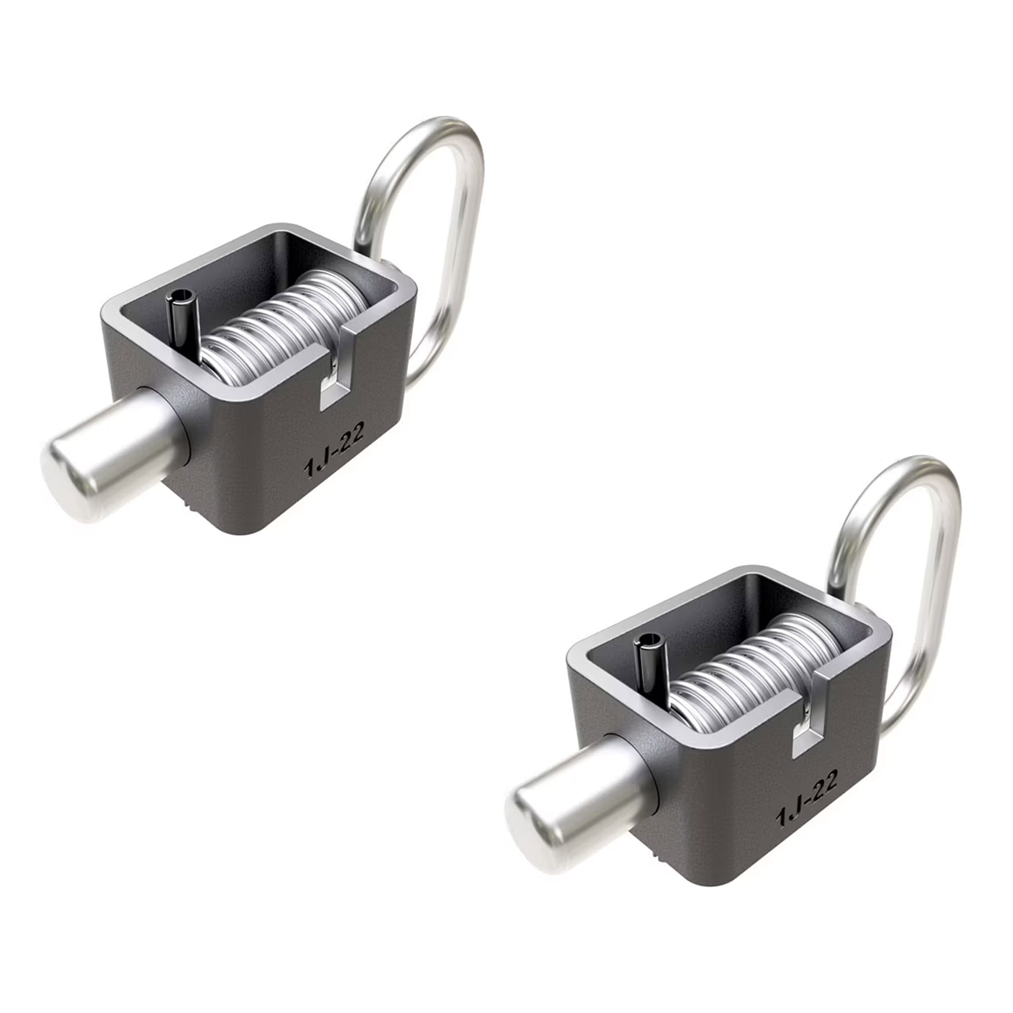 (2-Pack) Weld-On Spring Latch with Ring Handle – 5/8" Pin Diameter, Zinc Finish, 4" Long Pin