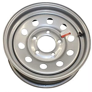 15" x 5" | 5 on 4.5" Bolt Pattern Silver Modular Steel Trailer Wheel