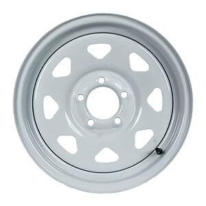 15" x 5" | 5 on 4.5" Bolt Pattern White Spoke Steel Trailer Wheel