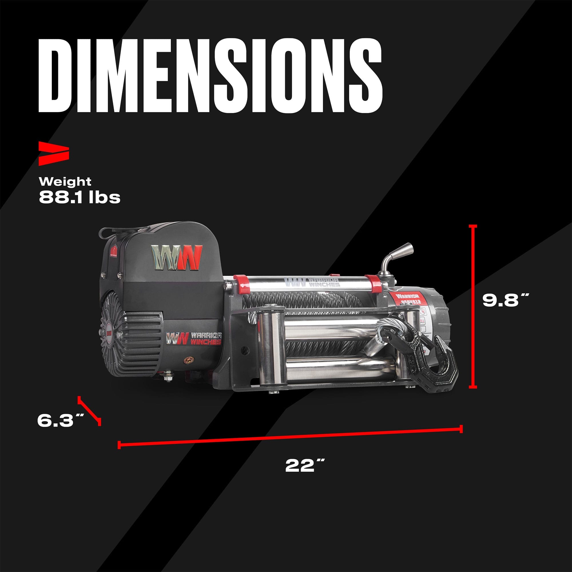 Samurai 10,000 lb 12v Electric Winch - Steel Rope - Johnson