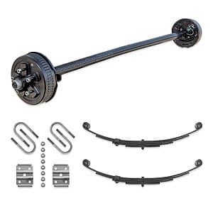 Dexter 3500 lb electric brake trailer axle kit with leaf springs and U-bolt kit