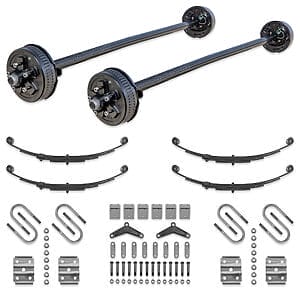 Dexter 3500 lb tandem trailer axle kit with dual electric brake axles springs U-bolt kits and tandem hanger kit