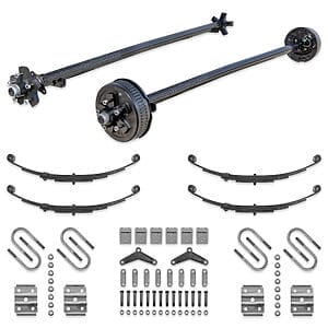 Dexter 3500 lb tandem trailer axle kit with electric brake axle idler axle springs U-bolt kits and tandem hanger kit
