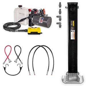 Dexter 12K single hydraulic trailer jack standard kit with KTI hydraulic pump